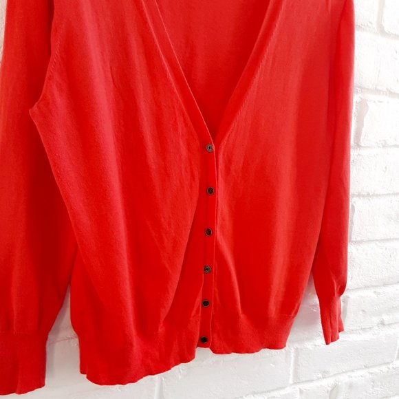 J. CREW ORANGE V NECK 100% COTTON CARDIGAN SIZE XL - Picture 5 of 5